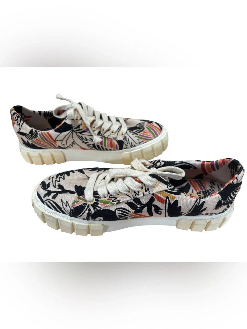 Farm Rio‎ Women’s Floral Canvas Lace-Up Sneakers Multicolor Size EUR 39